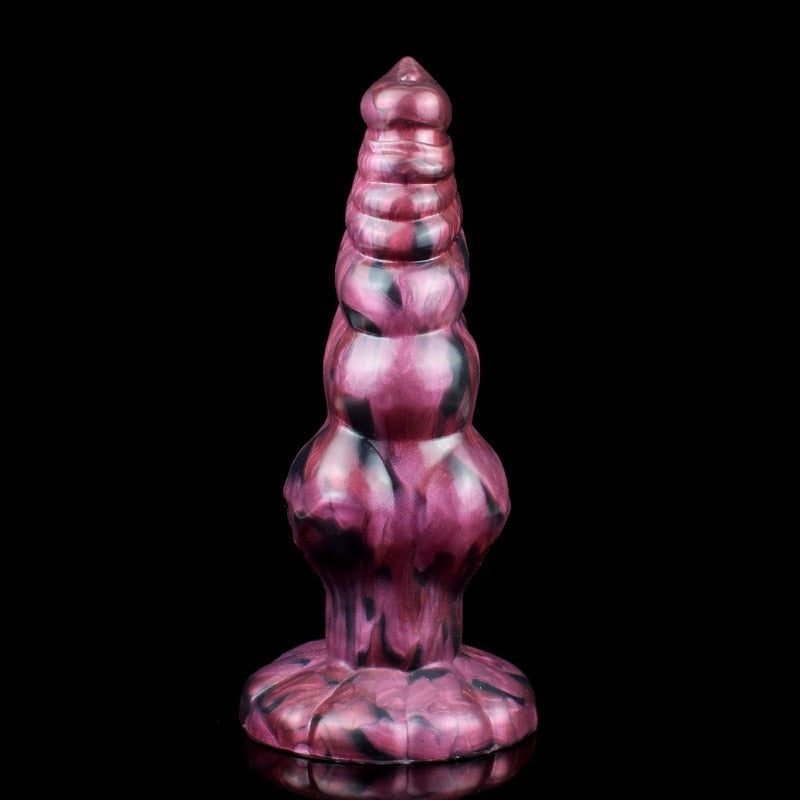 Labyrinth Silicone Dog Knot Dildo Anal Dilator Fun Masturbation Non Vibrating Butt Plugs