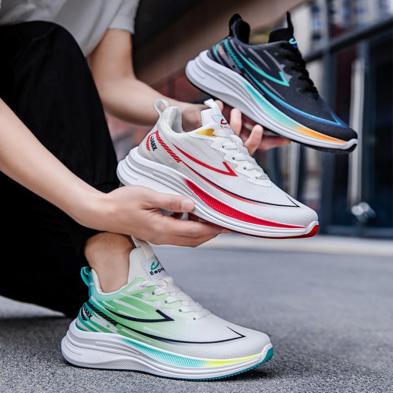 Mesh-Stoff Mode Schnürung Spritzguss Sportschuhe Frühling und Sommer atmungsaktiv flacher Absatz lässige Einzelschuhe