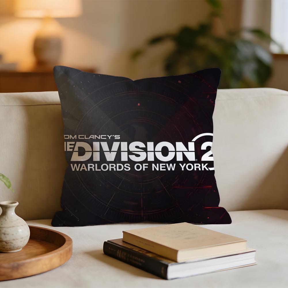 Game Tom Clancys The Division 2 Cushion Cover Short Plush Pillowcase for Bed Sofa Carwashable
