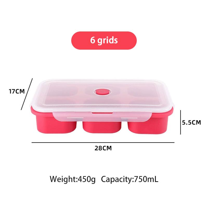 Multi Grid Soup Jelly Box Fruit Food Crisper Retain Freshness Silicone Rubber Complementary Food Freeze Storage Microwave Oven