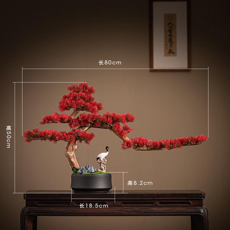Simulation green plant welcome pine bonsai lucky ornament light luxury living room entrance cabinet hotel zen soft decoration