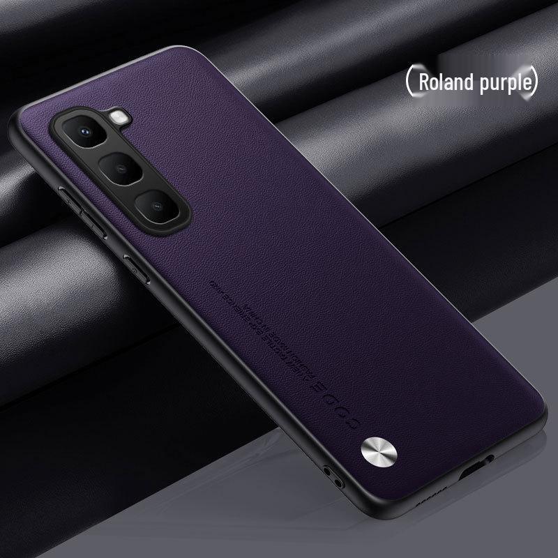 Infinix HOT 70 Phone Case: Business Anti-Fall Plain Leather Cover