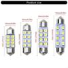 Y4UA Car LED Bulb Decorating Tail Bulb Double Pointed Festoon 31mm 36mm 39mm 41mm No Error Auto Interior Dome Reading Light