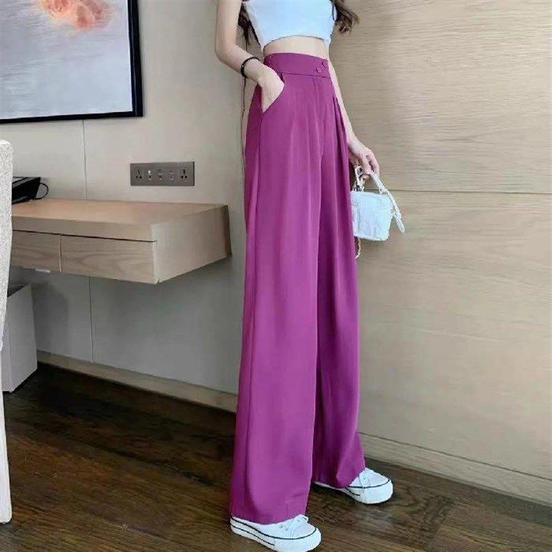 Wide Leg Pants for WOMEN'S Summer Thin High Waist Suit Pants