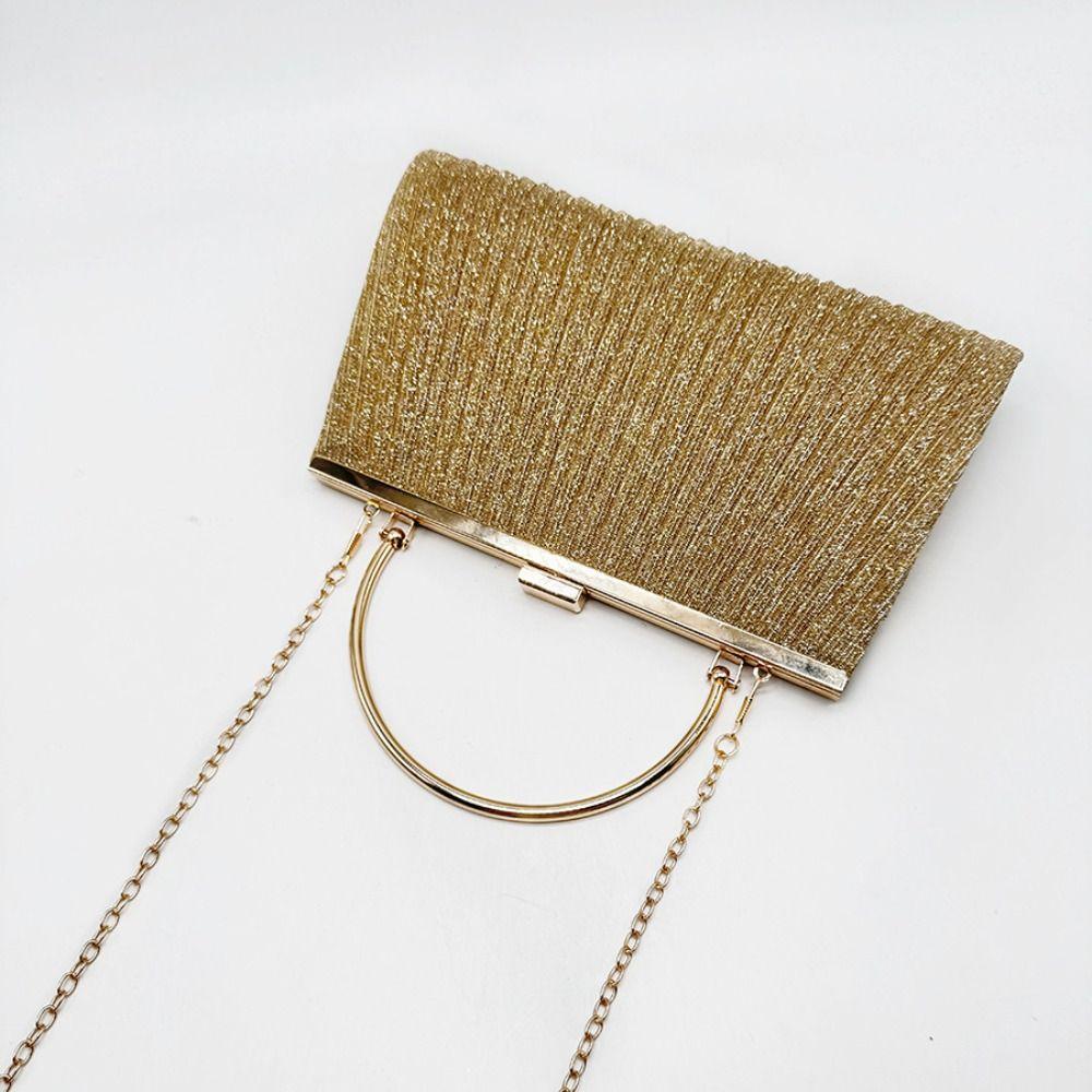 Shoulder Bag Fashionable Women Evening Handbag Elegant Glitter Crossbody Bag Pleated Luxury Chain Dinner Purse Storage