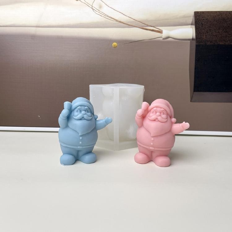 Christmas Santa Silicone Candle Mould Reusable Sturdy Crafting Tool for Holiday Decorations and Baking Supplies