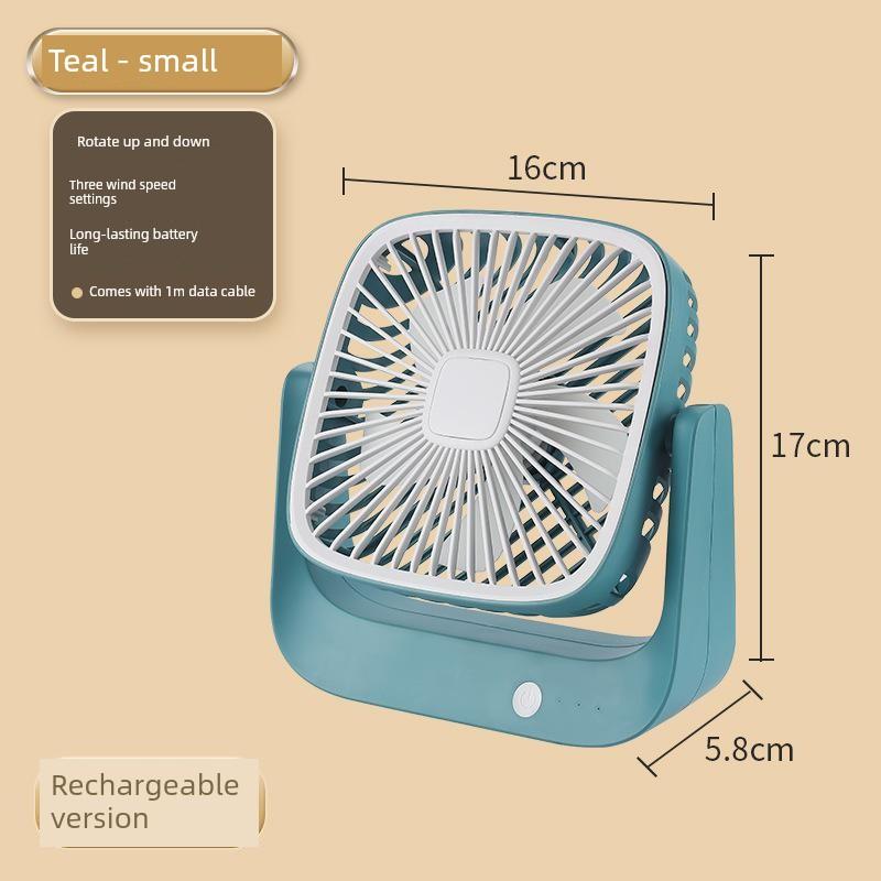 New Square-Shaped Desktop Fan, Compact Portable Fan, Mini Fan with Long-Lasting Battery Life, Desktop Fan