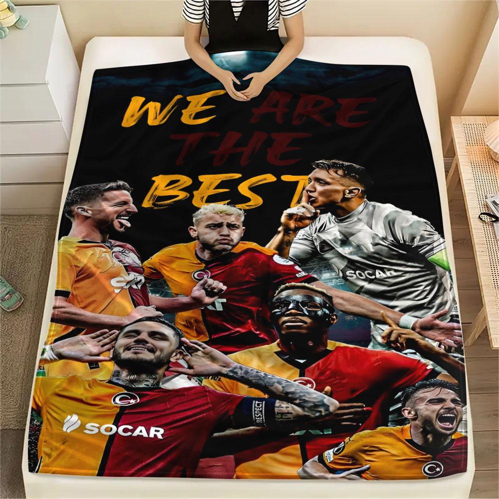 1PC Galatasaray SK Patterned Flannel Blanket Suitable For All Seasons for Home Decor Warmth and Comfort Gifts Holiday Present