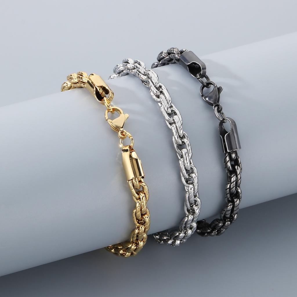 6mm Rope Chain Bracelet for Men - Stainless Steel 304 - KB203612