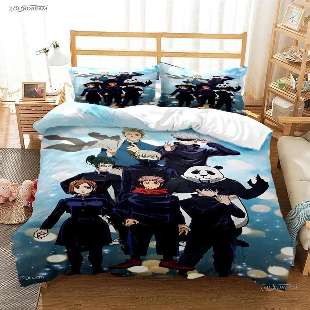 Carton Anime Jujutsu Kaisen 4 Season Bedding Set Print With Pillowcase Bed Duvet Cover Soft Single Double Queen Super King Size