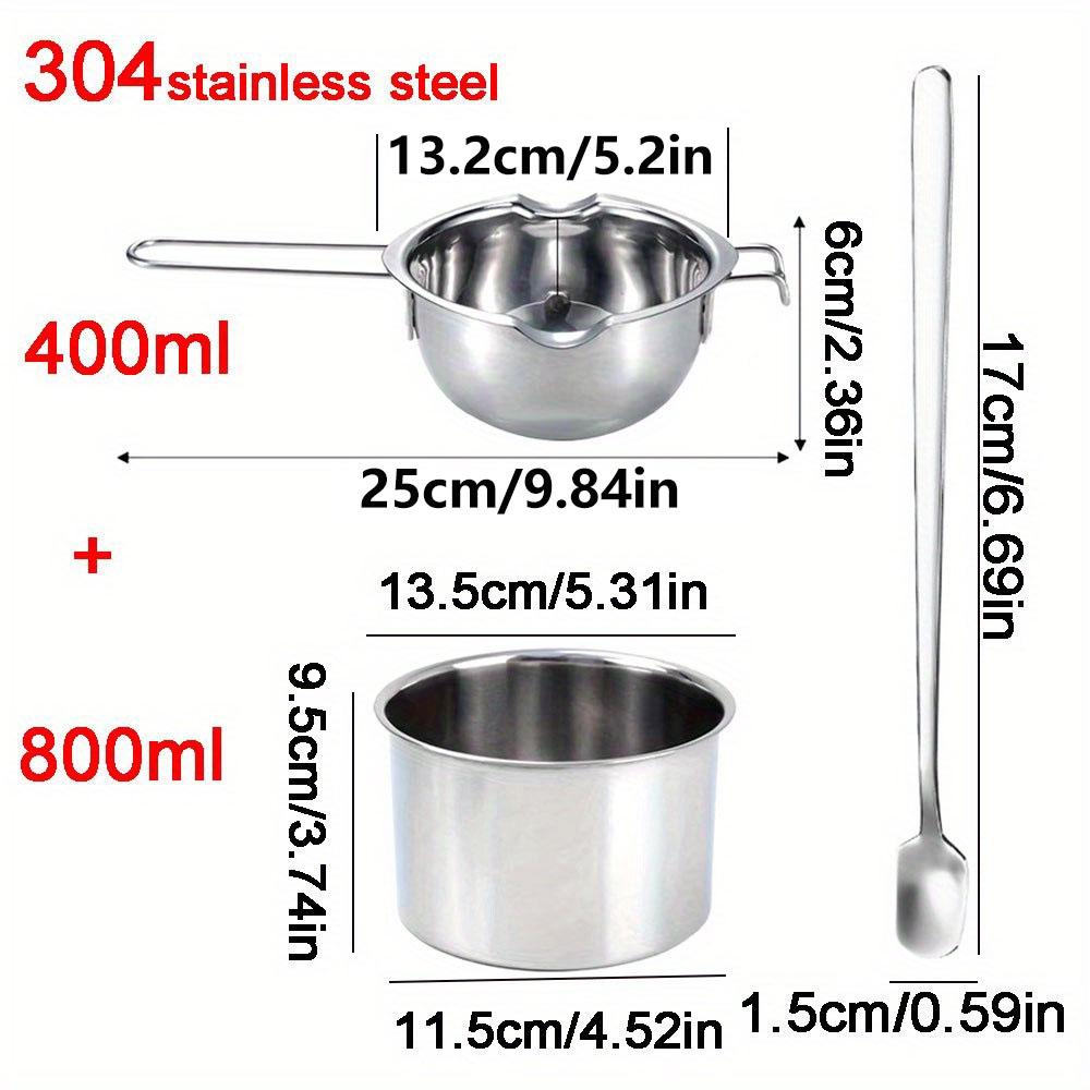 

5 шт., 400 мл/800 мл, набір для виготовлення свічок для плавильного горщика з воском, набір для виготовлення свічок, 600 мл, ваги, мірна чашка, довга ручка, роздільна зарядна ложка для змішування, термометр з нержавіючої сталі 304 400ML 800ML