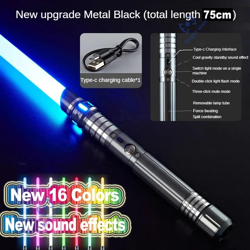 Metal Lightsaber Laser Sword Toys RGB Light Saber 15Color Change Kids Soundfonts Force FX FOC Blaster Toys Jedi Laser Sword Gift