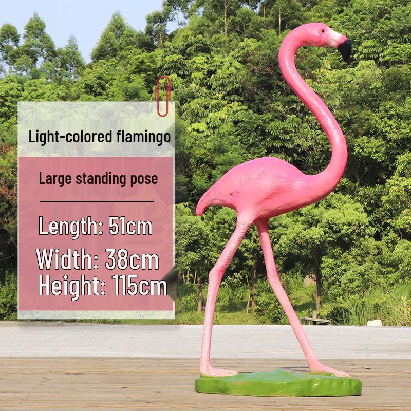 Fiberglass Flamingo Sculpture for Garden and Pond Decorations
