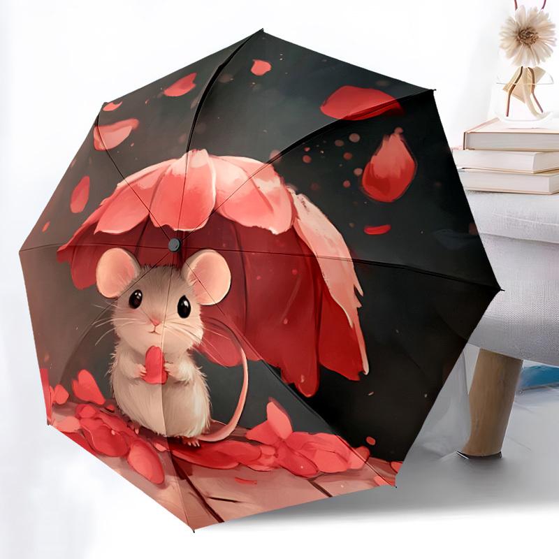 

1pc Cute Mouse Automatic Open/Close Umbrella - Compact Travel Umbrella, Gift for Birthday, Holiday yy260106001