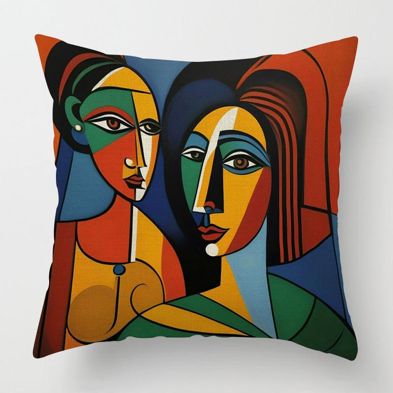 Modern figure illustration cushion cover living room cafe sofa pillow cover 40x 40cm Nordic style bedroom decoration aesthetics