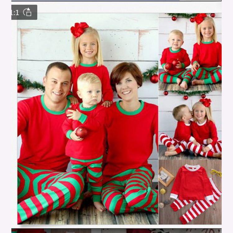 European Christmas Reindeer Print Family Matching Pajama Set - Long Sleeve