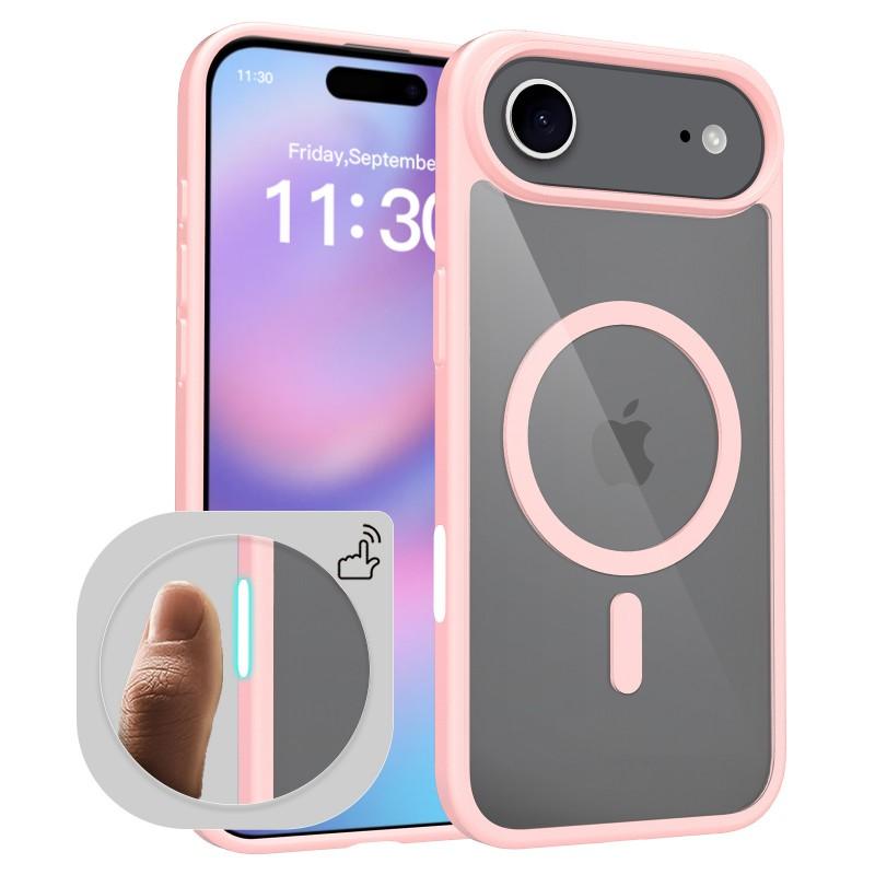 

Iphone17air Skin-sensitive Magnetic Phone Case 16pro Color Camera Button Transparent Matte iphone16 рожевий
