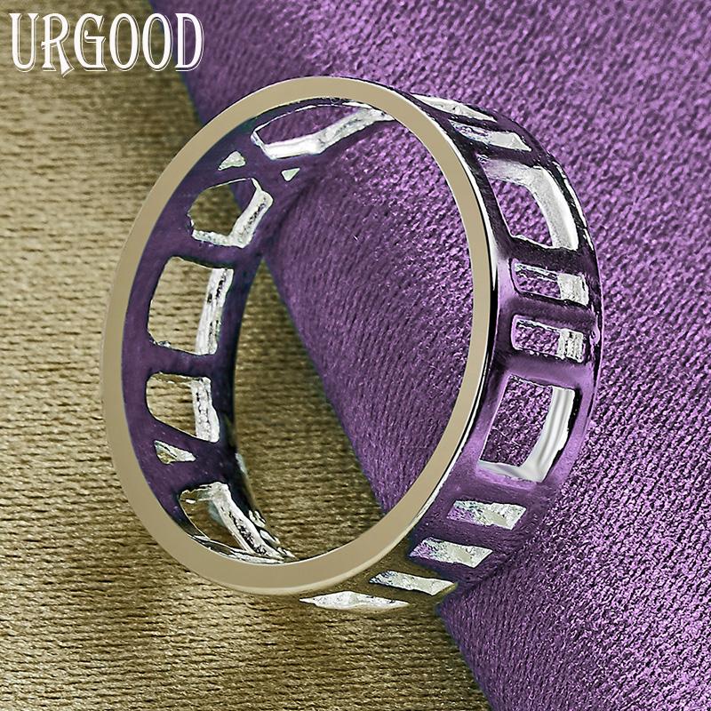 925 Sterling Silver Hollow Ring Charm Gift Party Jewelry