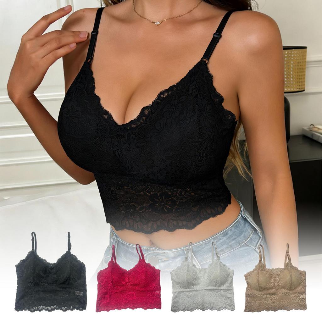 Zeriluna Elegant Wireless Push-Up Lace Underwear – Soft, Breathable, and Beautifully Trimmed to Enhance Your Bust.