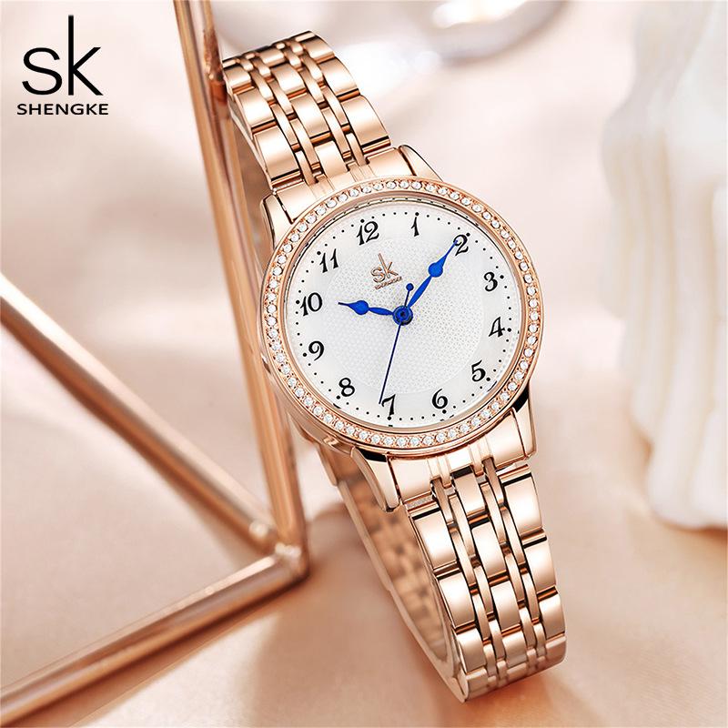Women'S Watcheswomen'S Small And Delicate Diamond-Encrusted Subdials, Steel Strap Watches, Waterproof Watches, 0199