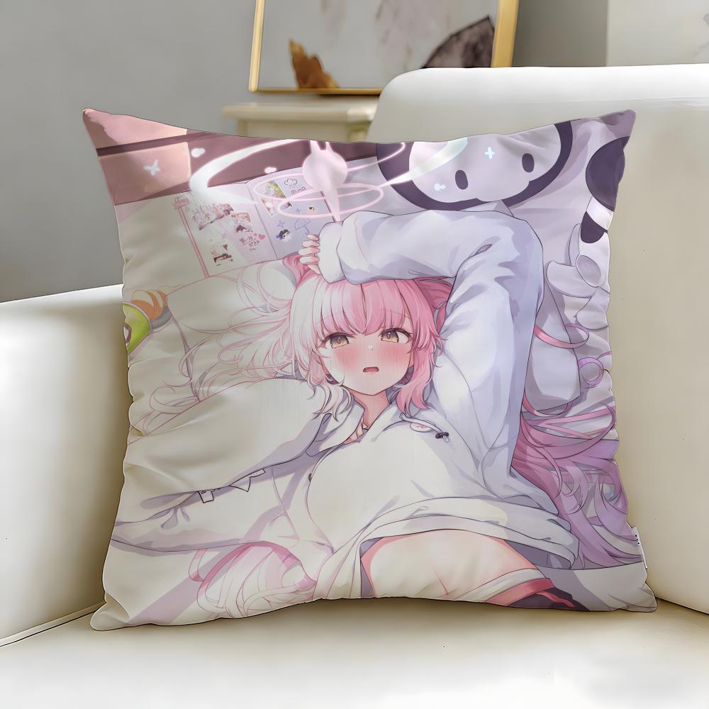 Popular Anime Character Misono Mika Cushion Cover Soft  EasyWash Pillow Case  Versatile for Couch Bed Travel and Office