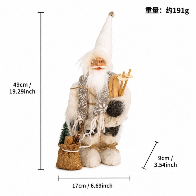 12 Inch Standing Santa Claus Plush Figurine Christmas Decoration Display Ornament Home Tree Table