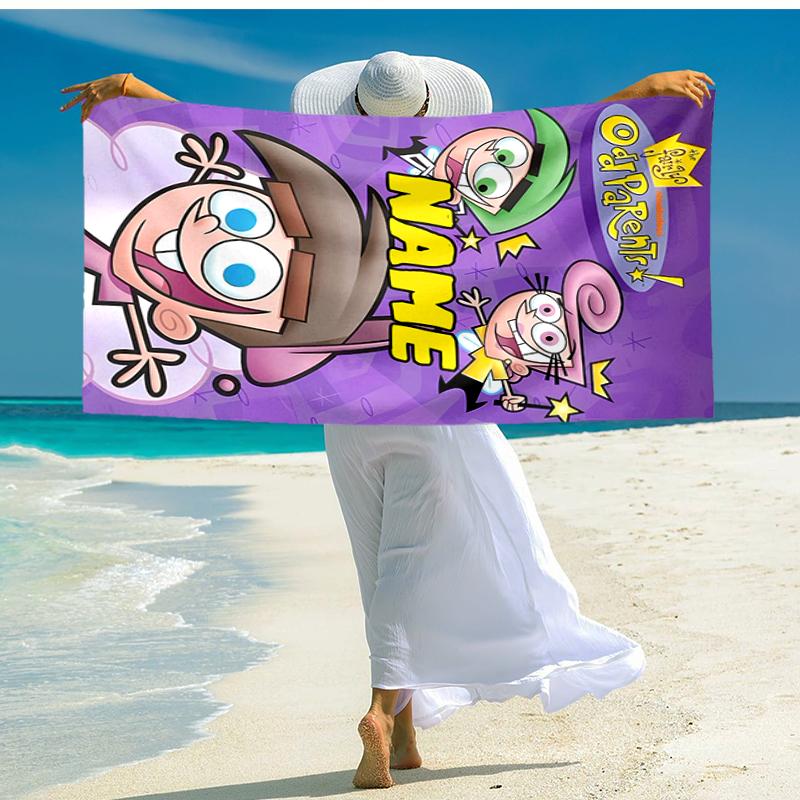 Personalized customized proof beach towel with Dexter's Laboratory pattern - soft, absorbent, quick-drying, perfect swimming, camping&bathing