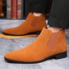 Herren Retro Klassische Chelsea Boots Rinds Wildleder Echtes Leder Herren Mode Knöchel Kurzer Stiefel High-Top Freizeitschuhe für Herren