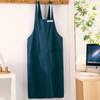 Minimalist Style Dirt-Proof Cross Back Smock Cotton Linen Apron with Wide Shoulder Straps Washed Cotton Household Apron Kitchen