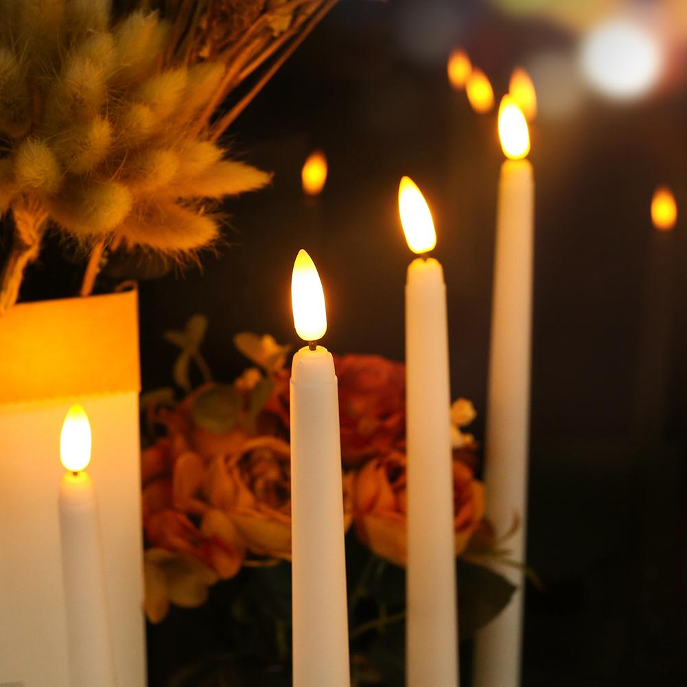 Flameless Taper Candles with Remote Battery Operated Flickering Wick LED Candle for Wedding Christmas Holiday Party Home Decor