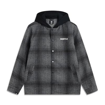 Li Ning Basketball Series Anti-Five Series Hooded Patchwork Plaid Letter Jacket Men Jackets AFDVA13-4