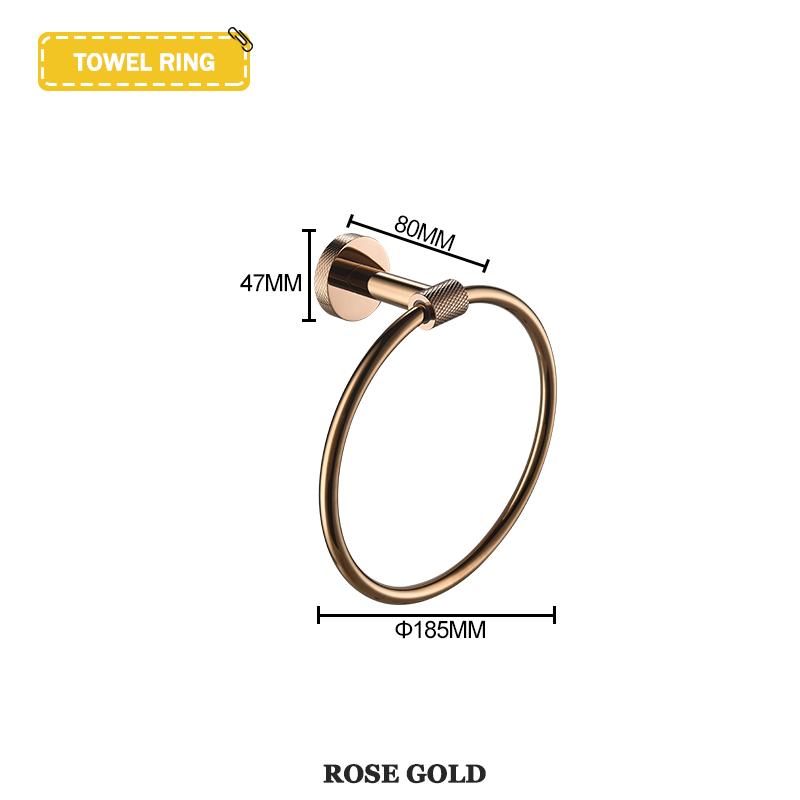 Rose Gold Wall-Mounted Stainless Steel Bath Towel Rack Toilet Paper Holder Towel Bar Robe Hook Cup Holder Bathroom Accessories