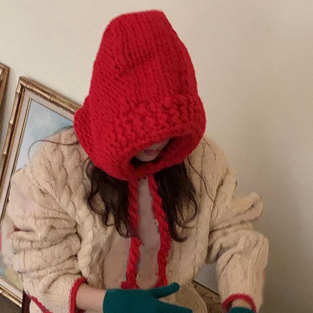 Soft Knit Beanie Cap Fashion Warm Ear Protective Hat for Skiing Hiking Universal Women Windproof Bonnet for Cold Weather