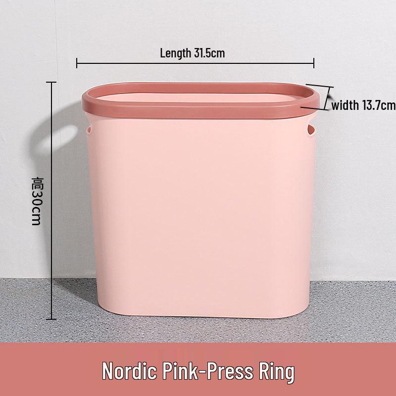 Press-Type Shared Trash Can with Lid for Toilet, Bedroom, Kitchen, and Bathroom Crevice Use
