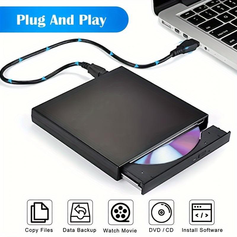 External CD DVD Drive, USB 2.0 Slim Protable External CD-RW Drive DVD-RW Burner Writer Player for Laptop Notebook PC Desktop Computer