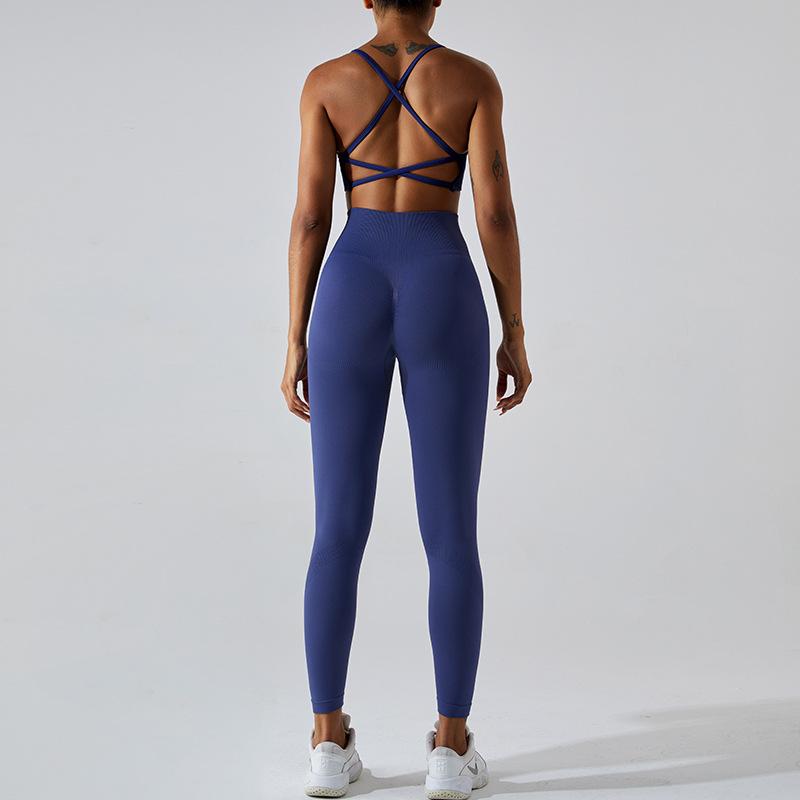 New Seamless Sexy Yoga Outfit, Women'S Yoga Back Vest, Sports Bra, High Waist Tight Fitting Sports Suit