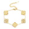 9MM 13MM Fashion Four Leaf Clover Bracelet Premium 18k Colorfast Laser Flower Bracelet