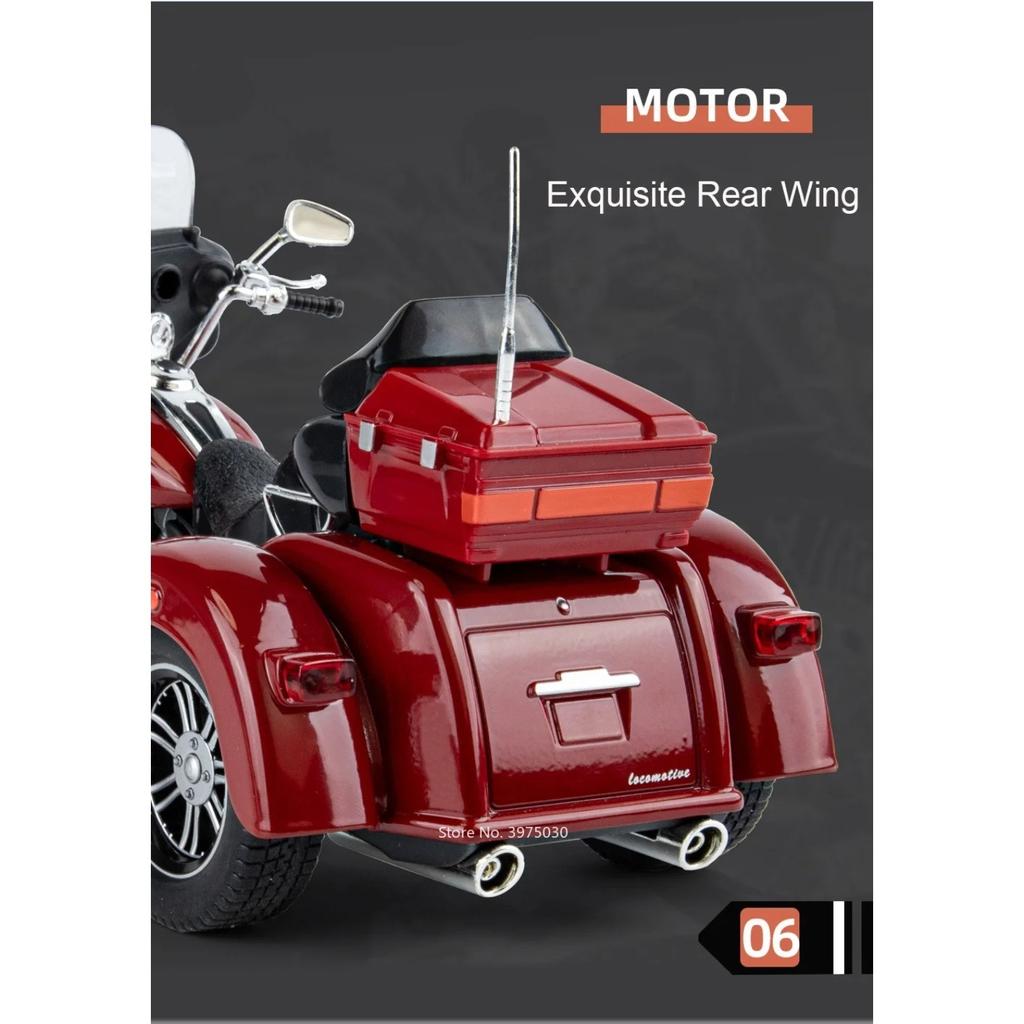 Simulazione 1/9 Lega Harley Davidson Triciclo Modello Moto Ornamento