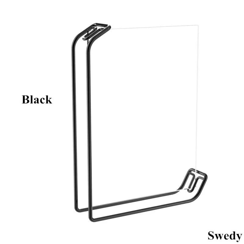 

6 дюймов 105x150 мм Акриловый держатель для таблички Меню Бумага Прайс-лист Рамка для постера Подарок на рождение ребенка Свадебный подарок Металлическая подставка для отображения фотографий чёрный