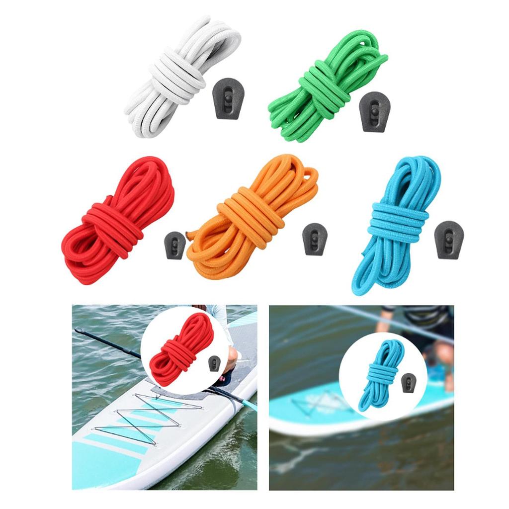 Elastic Bungee Shock Cord Portable Lightweight Heavy Duty Sturdy Paddle Boarding with Adjustable Nonslip Buckle Fixing Rope