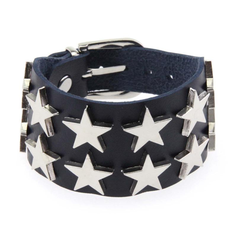 Creative Personality Punk Double Row Pentagram Bracelet Bracelet Simple Popular Versatile Couple Hand Ornament Chain