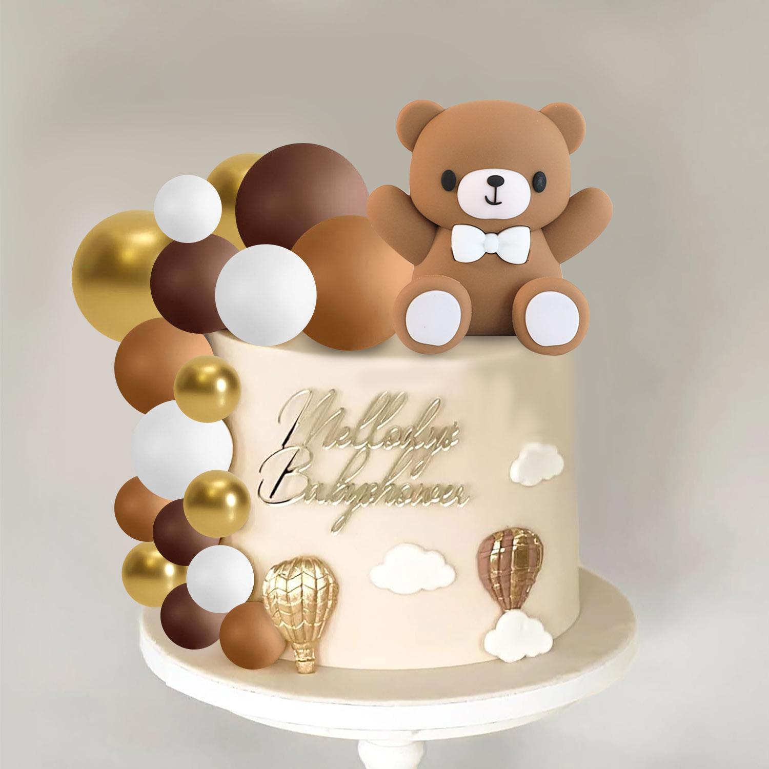 

29 PCS Bear Cake Decorations We Can Bearly Wait Cake Topper for Baby Shower Party Supplies Decorations коричневый