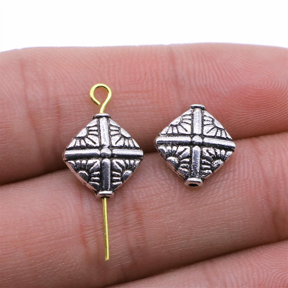 10pcs Metal Alloy Bead For Jewelry Making Antique Silver Color Carved Beads DIY Crafts Making Findings Handmade Tibetan Jewelry