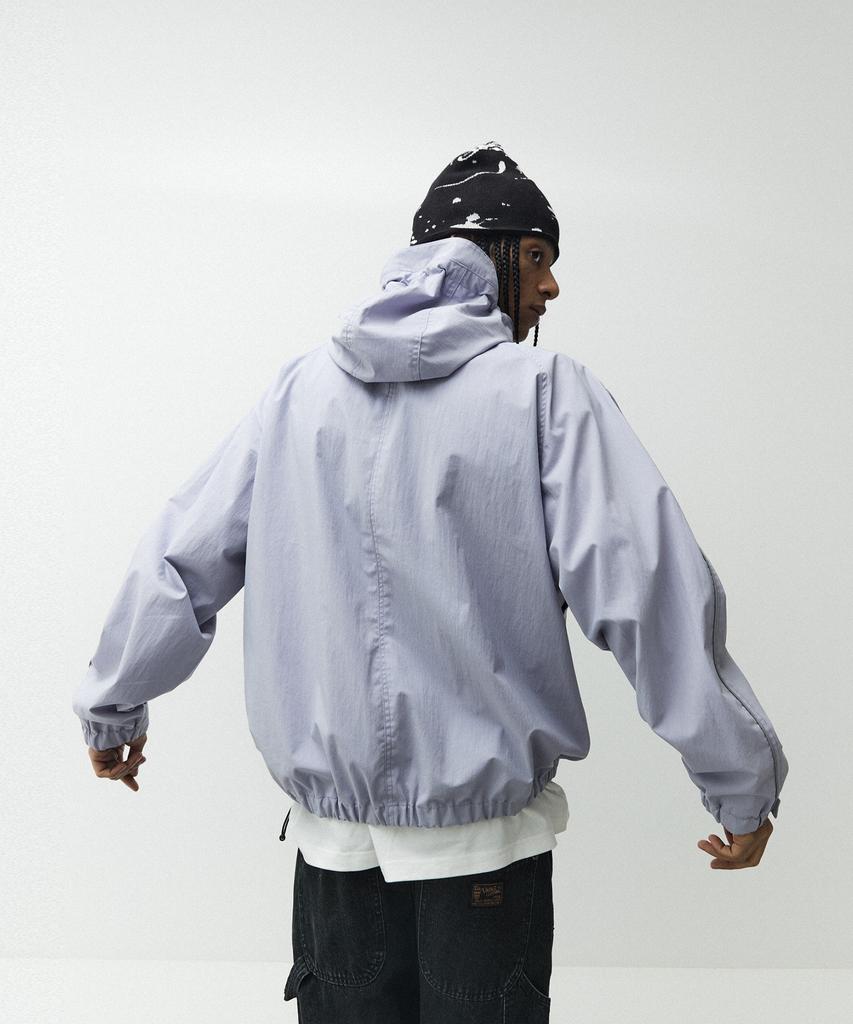 Magoodgan Hunter 5503 Nylon High-Neck Hooded Oversized Grayish-Purple Jacket