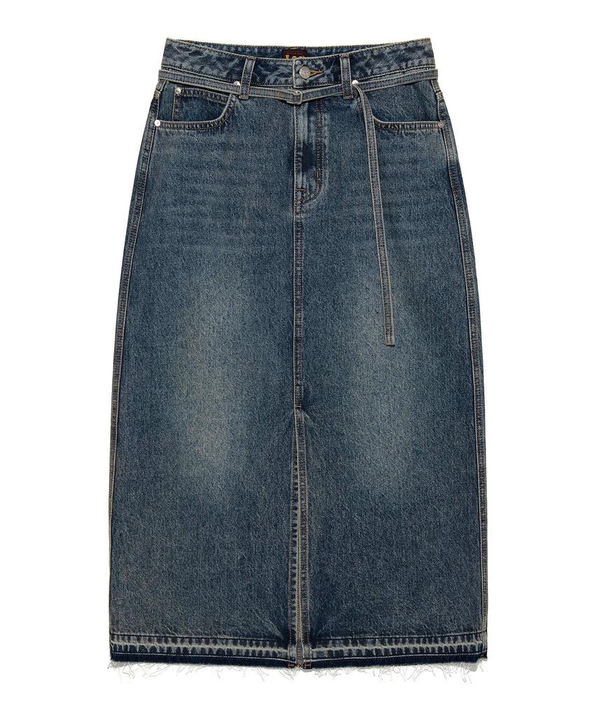 Lee Denim Maxi Skirt In Indigo Dark