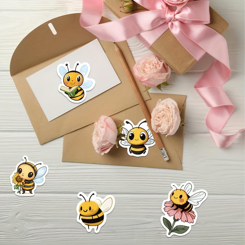500pcs Cute Cartoon Bee Roll Stickers | Creative Simple Animal Decorations for Back-to-School Season Gifts,Mobile Phone