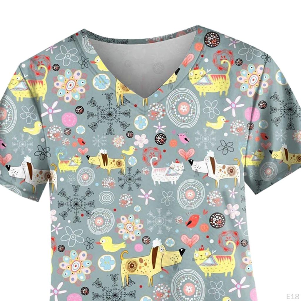Surgical Shirt for Pet Groomers, Easy to Clean, Elegant, Professional, Short Sleeve, Nurse Work