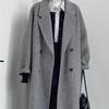 Women's Mid-Length Double-Sided Cashmere Coat - 2026 Autumn/Winter Korean Style, Loose Fit, Lazy Chic Wool Coat.