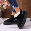 Thick Plush Platform Snow Boots for Women Winter Warm Fur Cotton Padded Shoes Woman Faux Suede Slip on Ankle Botas De Mujer