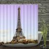 Eiffel Tower Paris Scenery Shower Curtain Vintage Scenery Cherry Blossom Butterfly Polyester Fabric Bath Curtains Bathroom Decor